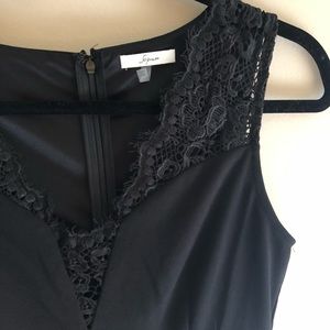 Skater dress with lace v-neck